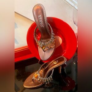 Franco Sarto Amber Gems Summer Heels Mules Sandals Women's Size 6.5